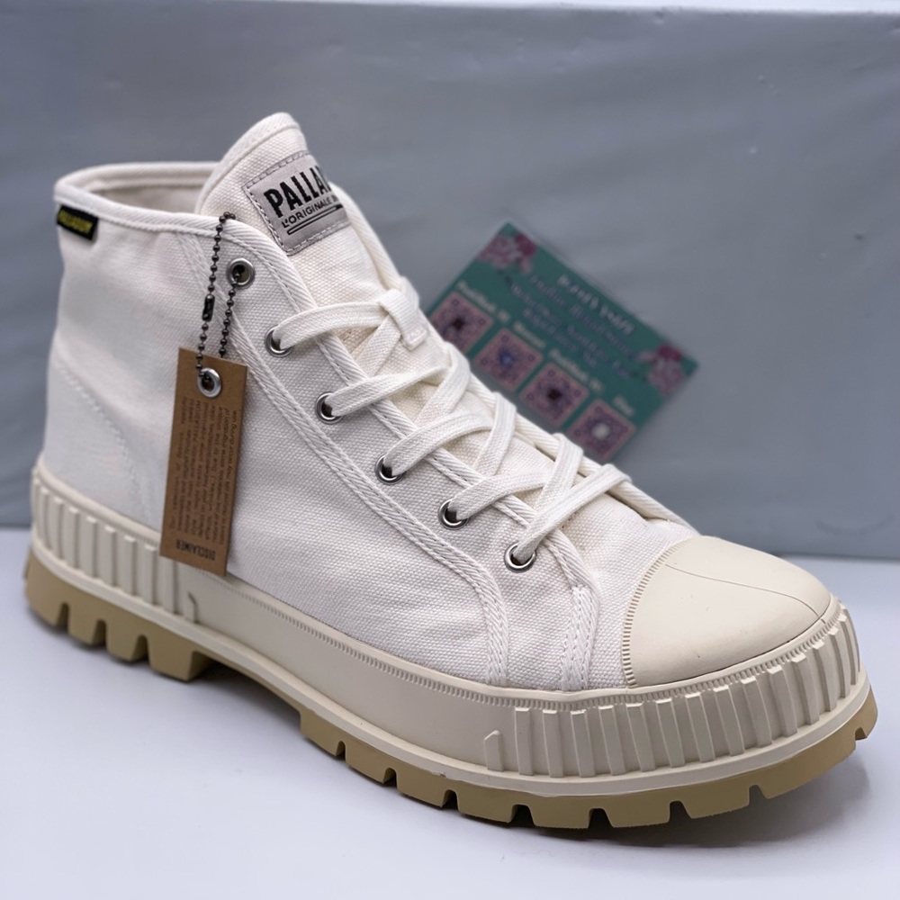 PALLADIUM‎ PALLASHOCK MID OG MARSHMALLOW WHITE CANVAS